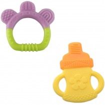 Newborn Infant Training Soft Teeting Baby Toddler Relieving Teether Set of 2