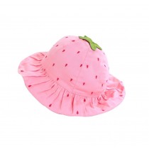 Strawberry,Sun-proof Cute Pure Cotton Comfortable Ventilate Bucket Hat/Kid Cap