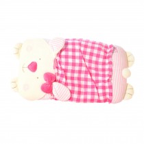 Rabbit Newborn Prevent Flat Head Baby Anti-roll Head Support Pillow&Cover Pink