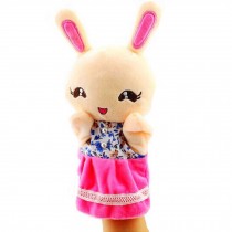 Cartoon hand puppet preschool educational toys for Toddler(Rabbit in Pink)