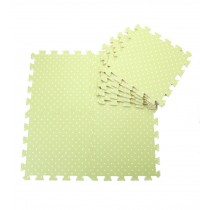 Interlocking Foam Mats EVA Foam Floor Mats (Denticle & 9 Tiles) Green Dot