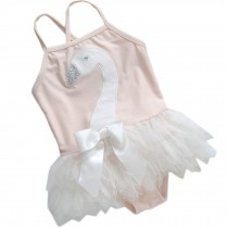 Cute Baby Girls Beautiful Swan Beach Suit Lovely Swimsuit 0-2 Years Old(75-85cm)
