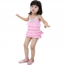Cute Baby Girls Beach Suit Lovely Dress Design Swimsuit 1-2 Years Old(80-90cm)