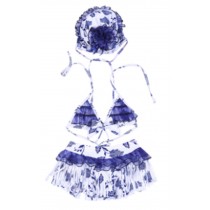 Two Piece Swimsuits of Kids Blue and White Porcelain Pattern,??85-95 cm??2-3 Years