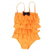 Beautiful Baby Girl Swimsuit Lovely Siamesed High Quality Swimsuit Orange 2~3Y