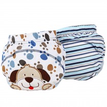 2 PCs Lovely Dog Toddlers Reusable Washable Baby Newborn Diaper Pants M