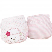 2 PCs Lovely Sheep Pink Toddlers Reusable Washable Baby Newborn Diaper Pants M