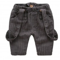 New Style Children's Wild Casual Pants Stripe Suspender Trousers Age 2-5