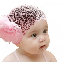 Beautiful Baby Girl Headband Cute Lace Flower Apparel Accessory Pink (1~4Y)