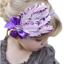 Beautiful Baby Girl Headband Cute Feather Apparel Accessory Purple (1~4Y)