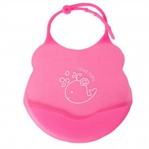 2 Pcs Mother Essential Pink Dolphin Silica Waterproof Pocket Baby Bibs