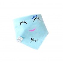 Blue Smiling,4Pcs Baby Neckerchief/Saliva Towel For Baby,Pure Cotton