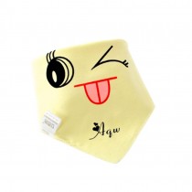 4Pcs Baby Neckerchief/Saliva Towel For Baby,Pure Cotton(Yellow Smiling)