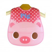 Cute Cartoon Pig Pattern Baby Waterproof Bib (Pink)