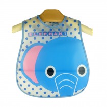 Cute Cartoon Elephant Pattern Baby Waterproof Bib (Blue)