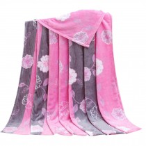 Rose Pattern Children Air Conditioning Blanket Siesta Blanket Towel Coral Carpet