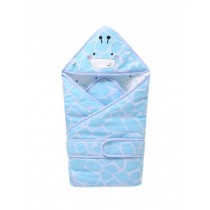 Giraffe Pattern Soft And Comfortable Thick Quilted BLUE Baby Swaddle Blanket