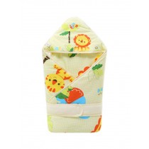 Soft And Warm Animal Pattern Cotton Baby Swaddle Blankets YELLOW
