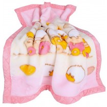 Thick Pink Duck Raschel Baby Blanket