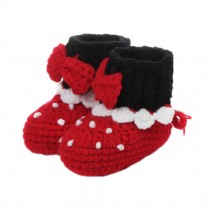 Baby Infant Handmade Crochet Shoes Knit Sock Newborn Gift 10-12CM Red Christmas