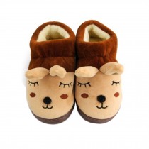 Lovely Rabbit Winter Baby Shoes Warm Indoor Slippers(Coffee, 4-5 Years Old)