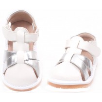 Toddler/Little Kids Close Toe Casual Outdoor Sandal White&Silver