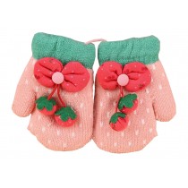 Durable Lovely Warm Gloves Useful Woolen Winter Baby Mittens 13*7CM Pink