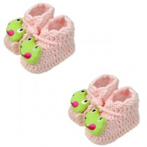 PINK Frog  Woolen Yarn Baby Newborn Shocks Infant Toddler Shoes 2 Pack 0-6M
