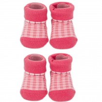 Tartan Infant Anti Skid Slip Baby Newborn Shocks Toddler Shoes 2 Pack ROSE