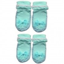 Bowknot Infant Anti Skid Slip Baby Newborn Shocks Toddler Shoes 2 Pack BLUE
