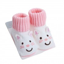 WHITE Cat Toddler Anti Slip Skid Shocks Baby Stockings Newborn Infant Shoes