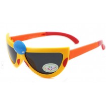 Lovely Seven-Spotted Ladybugs Folding Baby Sunglasses-Yellow Frame