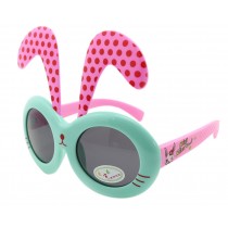 Detachable Dot Rabbit Ear Ultraviolet-Proof Baby Sunglasses-Teal Frame
