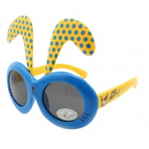 Detachable Black Dot Rabbit Ear Ultraviolet-Proof Baby Sunglasses-Blue Frame