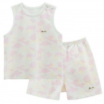 PINK Infant Vest&Shorts 2 Pieces Baby Toddler Underwear Set Printing 6-9M