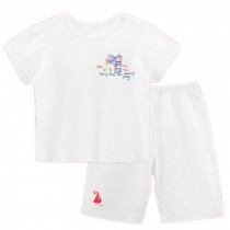 WHITE Infant Short Slevees&Shorts 2 Pieces Baby Toddler Underwear Set 6-9M