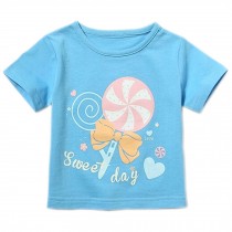 Candy Pure Cotton Infant Tee Baby Toddler T-Shirt BLUE 90 CM (12-18M)