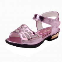 Little Princess Summer Shoes Female Shoes Bow Mesh Sandals Toe Rhinestone