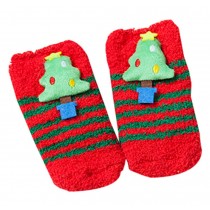 Four Pairs Children Socks Cute Socks Christmas Socks Coral Velvet Floor Socks
