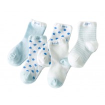 Five Pairs Summer Thin Section Mesh Cotton Light BLUE Baby Socks