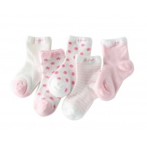 Five Pairs Summer Thin Section Mesh Cotton PINK Baby Socks