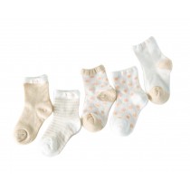 Five Pairs Summer Thin Section Mesh Cotton KHAKI Baby Socks