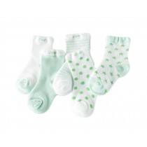 Five Pairs Summer Thin Section Mesh Cotton GREEN Baby Socks