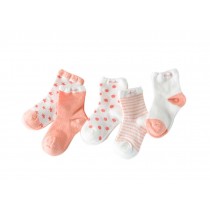 Five Pairs Summer Thin Section Mesh Cotton ORANGE Baby Socks