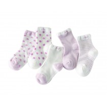 Five Pairs Summer Thin Section Mesh Cotton PURPLE Baby Socks