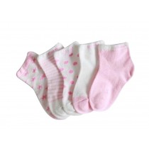 Five Pairs Summer Thin Cotton Comfortable PINK Baby Socks