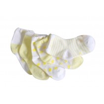 Five Pairs Summer Thin Cotton Comfortable YELLOW Baby Socks