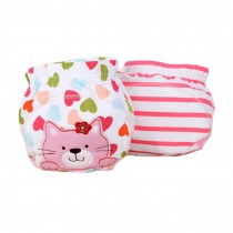 Lovely Pink Cat Baby Elastic Cloth Diaper Cover (M, 9-11KG)