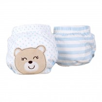 Lovely Blue Bear Baby Elastic Cloth Diaper Cover (M, 9-11KG)