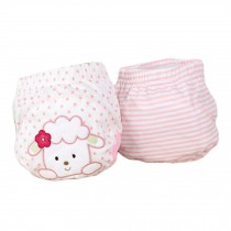 Lovely Pink Sheep Baby Elastic Cloth Diaper Cover (M, 9-11KG)